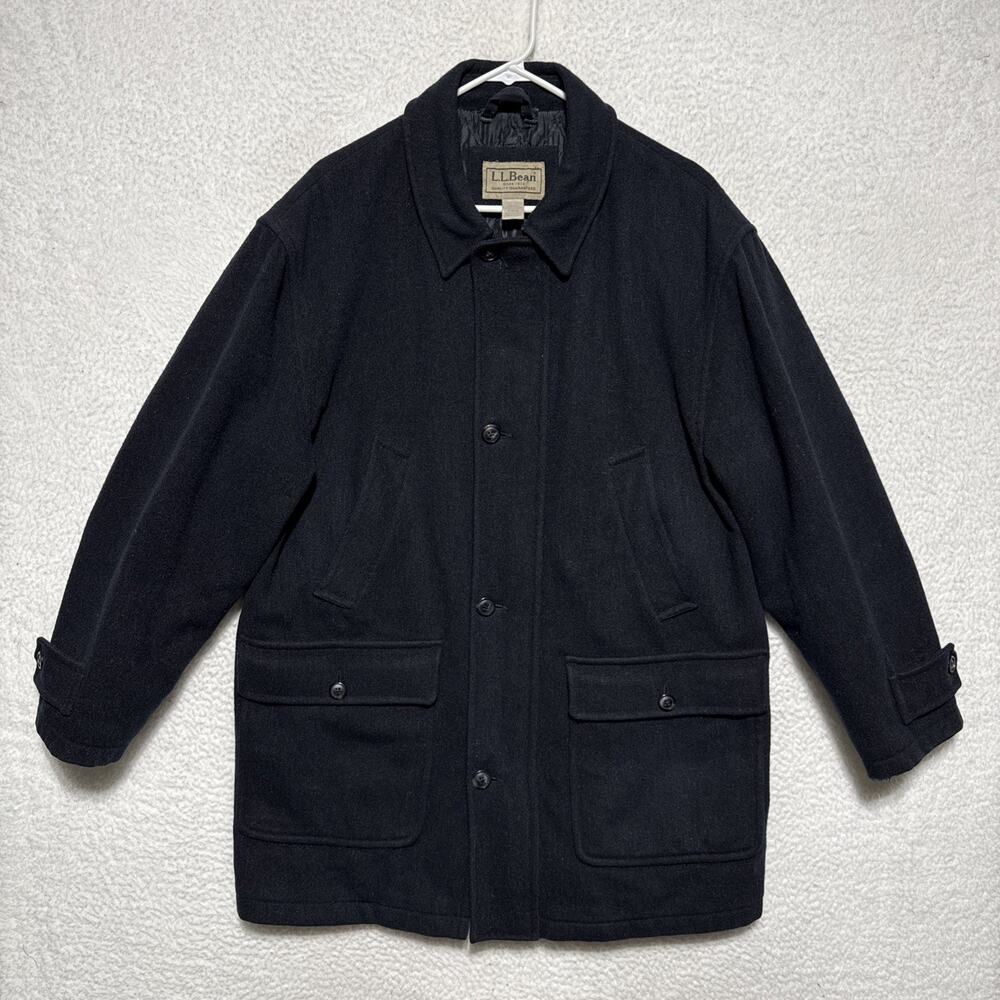 VTG 90’s L L Bean Wool Field Pea Coat “RARE” Made In Portugal Men’s Size Med-Reg